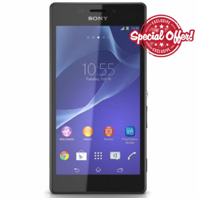 SONY XPERIA M2 D2303 8GB BLACK FACTORY UNLOCKED SINGLE SIM CELL PHONE (Renewed)