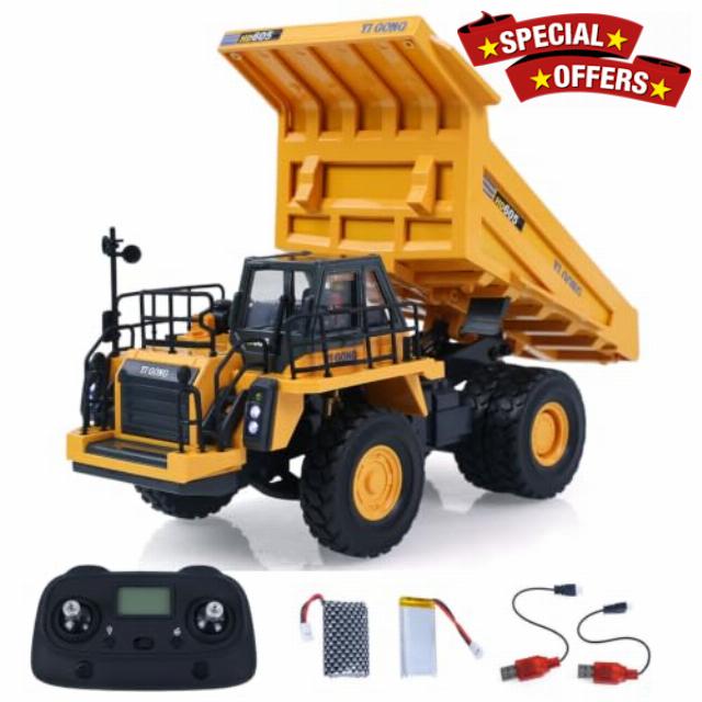 TOUCAN RC HOBBY 1/50 Electric RC Dump Truck Remote Control Construction Vehicle Tipper Model Light Sound Effect RTR Gift for Adul