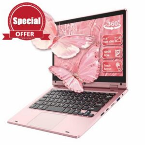 LEEDOW 11.6 inch Touchscreen Laptop | Laptop 6GB RAM 128GB SSD Celeron N4020