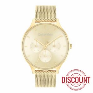 Calvin Klein Analogue Multifunction Quartz Watch for Women with Stainless Steel Mesh Bracele