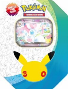 Pokémon TCG: 30th Celebration Tin - Sylveon ex (1 Foil Promo Card & 4 Booster Packs)