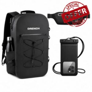 Drench Waterproof Rucksack Set 25L with Bum Bag & Phone Pouch