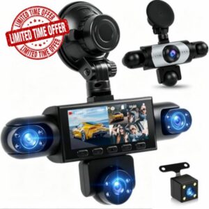 Dash Cam 5 Channel 1080P Front and Rear Inside 360 Dash Cams for Cars                                                          3.16 Inch IPS Screen