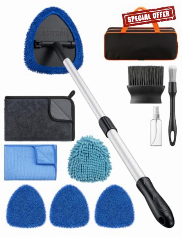 AstroAI 10pcs Car Cleaning Kit Thorough Exterior/Interior Car Detailing Kit                                                          Car Washing Kit