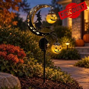 Solar Halloween Witch Garden Stake Light