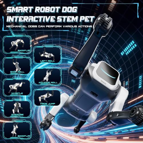 Programmable Stunt Robo Dog with Voice & Remote Control                                                          STEM Interactive Robic Pet Toy with Flips