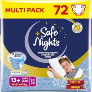 Babylino Safe Nights Boy 72 Pack Night Pants 13+ Years (48-60kg)