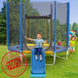 5FT/7FT/10FT Trampoline for Kids with Slide