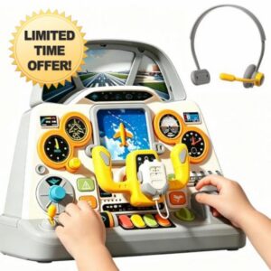 Jet Pilot Simulator Driving Toy with Lights Sounds