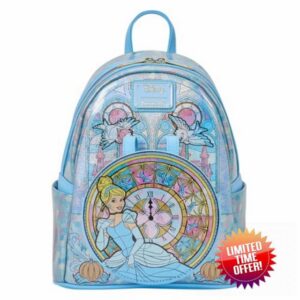 Loungefly Disney: Cinderalla Stained Glass Collection Mini Backpack - Disney Princesses - Amazon Exclusive - Premium Vegan Leather - Gift Idea - Official Merchandise - for Boys