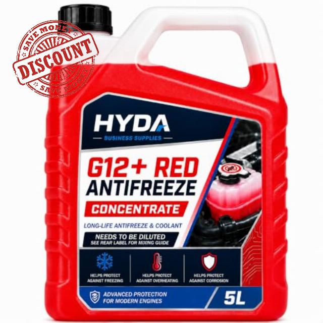 HYDA G12+ Coolant Antifreeze Concentrate 5L for Car Engine Radiator Systems                                                          G12 Plus concentrated radiator fluid 5 litres
