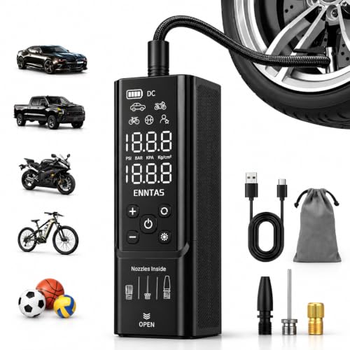 Cordless Tyre Pump 150PSI with Digital Pressure Gauge & Auto Shut Off for Car Motorcycle Bike Ball