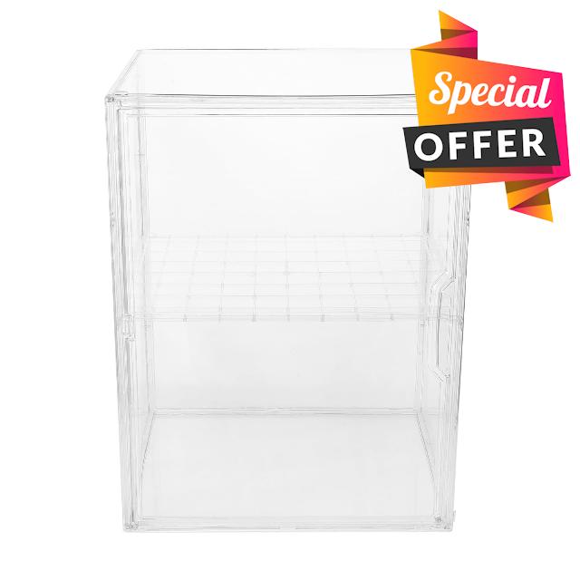 Yardwe Bottle Storage Organizer: Acrylic 2 Tier Nursery Cabinet Countertop Organizer - 14.2x10.6x8.7in Bottle Station for Supplies and Bottles