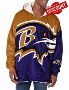 FOCO NFL Team Logo Reversible Oversized Sherpa Hoodie Sweatshirt Hoodeez