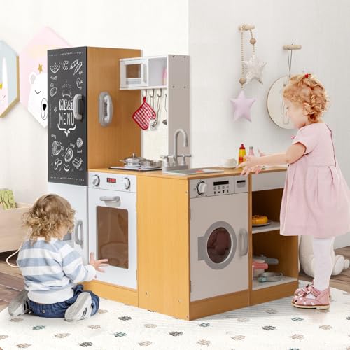 3-Piece Wooden Chef Pretend Playset Realistic Sounds