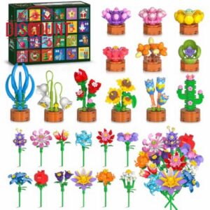 2026 Advent Calendar Flowers Botanicals Christmas Building Sets for Kids 6+                                                          24-Day Countdown Calendar Succulents 3.6mm Building Blocks Toy Party Favors Stocking Stuffer Xmas Holiday Gift for Girls Boys