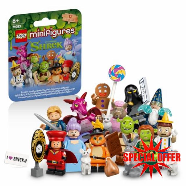 LEGO Shrek Mini Figures Series - Complete LEGO Figures Series (LEGO 71053)                                                          LEGO 42233 Complete Set with All 12 Figures Including Tile - Shrek