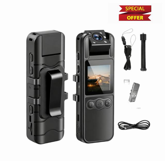 Mini Body Camera 4K 64GB with Rotation Lens