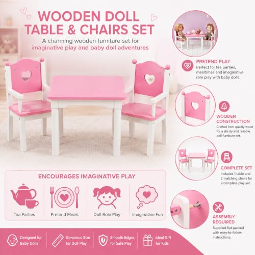 Tea Parties & Imaginative Play – 1 Table & 2 Chairs