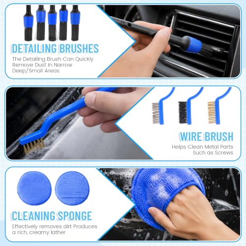 Car Cleaning Tools Accessories Set Includes Detailing Brushes