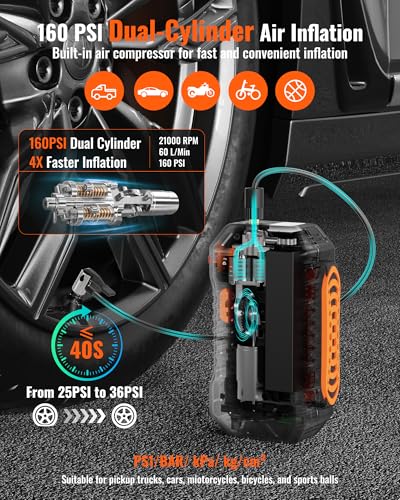 24000mAh Jump Box for 10L Gas/Diesel Engines
