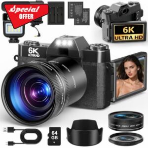 6K Digital Camera 64MP with WiFi