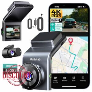 BOTSLAB 4K STARVIS 2 Dash Cam Front and Rear