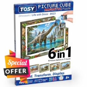 TOSY Picture Cube Life with Dinos: 6-in-1 Magnetic Picture Puzzle