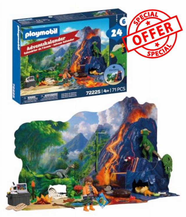 Playmobil | Dinos | Advent Calendar: Dinosaur Expedition | 24-day adventure with explorer