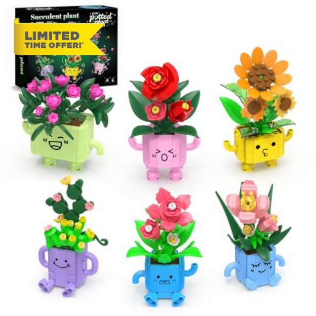 6-in-1 Flowers Building Set for Adults