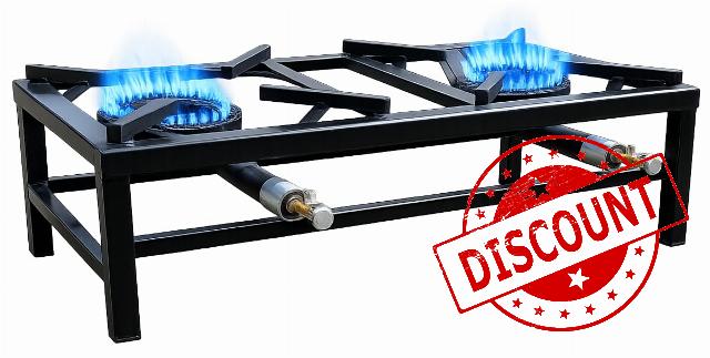 Housetronics Cast Iron Steel Gas Burner Stove – Heavy Duty Powerful Heat