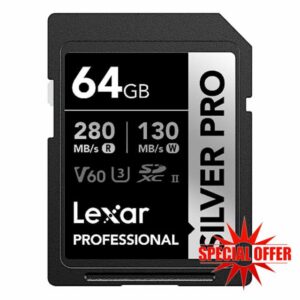 Lexar SILVER PRO SD Card 64GB UHS-II SDXC                                                          V60