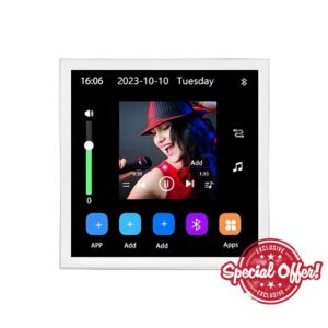 4 Inch Andriod 10 Eshare WiFi Bluetooth Touch Home Theater Cinema Digital Stereo Audio Music Wall Amplifier White