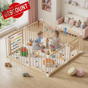 Wooden Baby Playpen with Door