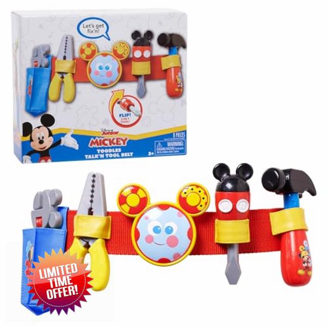 Disney Mickey Toodles Talk'n Toolbelt and Kids Play Tool                                                          Accessories for Contruction and Building Role Play and Dress Up
