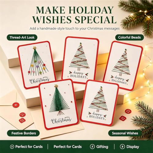 DIY Embroidery Holiday Cards for Christmas Handcraft Project (Mixed-3Pcs)