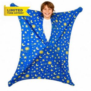 Sensory Full Body Sock XL Stars - Autism ADHD Stress Relief                                                          Blue 166 x 74 cm