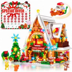 2026 Advent Calendar Gingerbread House with Colorful Light Building Set                                                          24 Days Christmas Countdown Toy Kids 8+