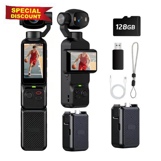 4K Handheld Pocket Action Camera with Charging Case