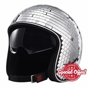 Disco Ball Helmet with Retractable Visor                                                          Glitter mirror glass