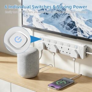 SAFIX 6 Way Extension Socket Overload Protection Extension Cable
