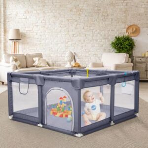 Play Fence with Breathable Mesh                                                          Infant Playard for Indoor Outdoor with Travel Bag