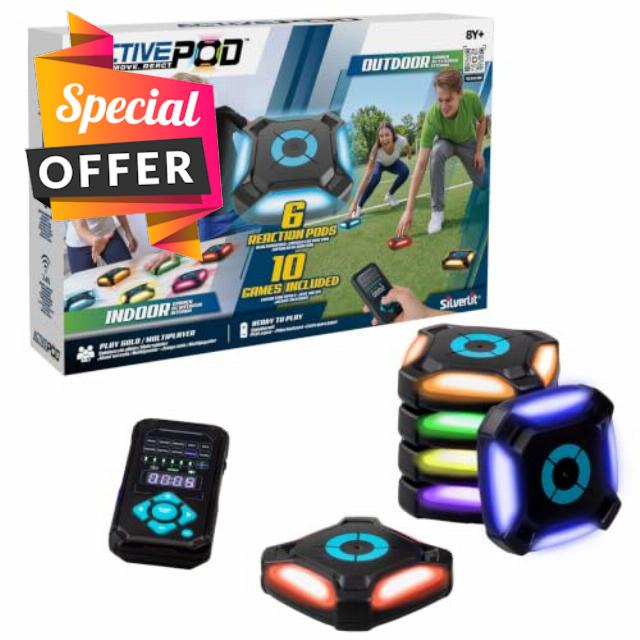 Active Pod Reactive Light-Up Game for Kids 8+ | 6 Interactive Sensor Pods                                                          10+ games for indoor & outdoor active play