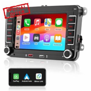 7 Inch Car Stereo for VW Golf 5 6 Passat B6 Polo Tiguan Touran Skoda Seat Caddy - Bluetooth Car Radio with Wireless Apple CarPlay Android Auto