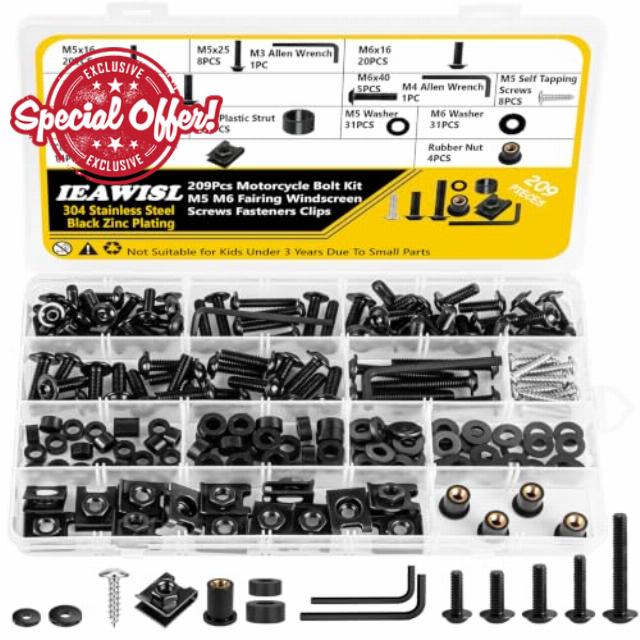 209PCS Motorcycle Fairing Bolt Kit