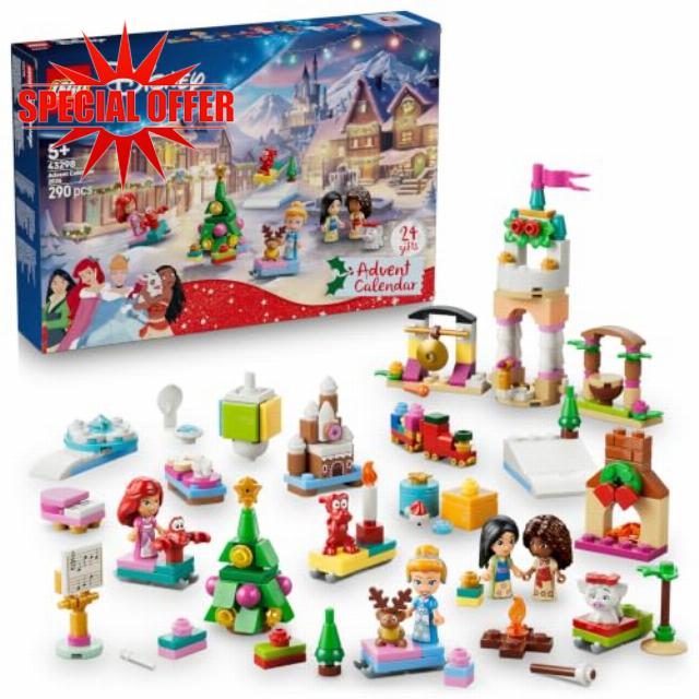 LEGO | Disney Princess Advent Calendar 2026 - Christmas Countdown Toys for 5+ Year Old Girls - 24 Surprises incl. 4 Micro Dolls & 4 Animal Figures