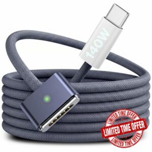 USB-C to Mag 3 Cable for MacBook Pro/Air 13-16" Between 2021-2026 | 140W Magnetic 3 Charging Cable Compatible with MacBook Pro 14/16"