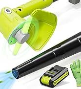 Neon green cordless power tool with black accents and ergonomic handle design. Battery pack visible at base. Product shown from multiple angles.