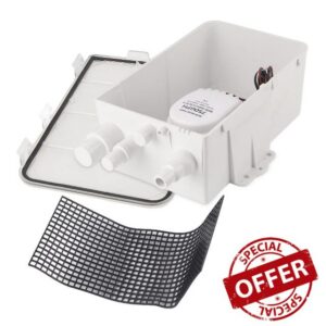 Topiky 750GPH Shower Sump Pump with Automatic Float Switch (24V)                                                          Multi Inlet Bilge Drain Box