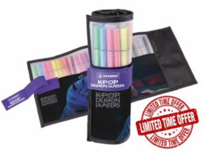 STABILO Pen 68 KPop Demon Hunters                                                          Premium Fibre-Tip Pen - Rollerset of 25 - with Print of Rumi